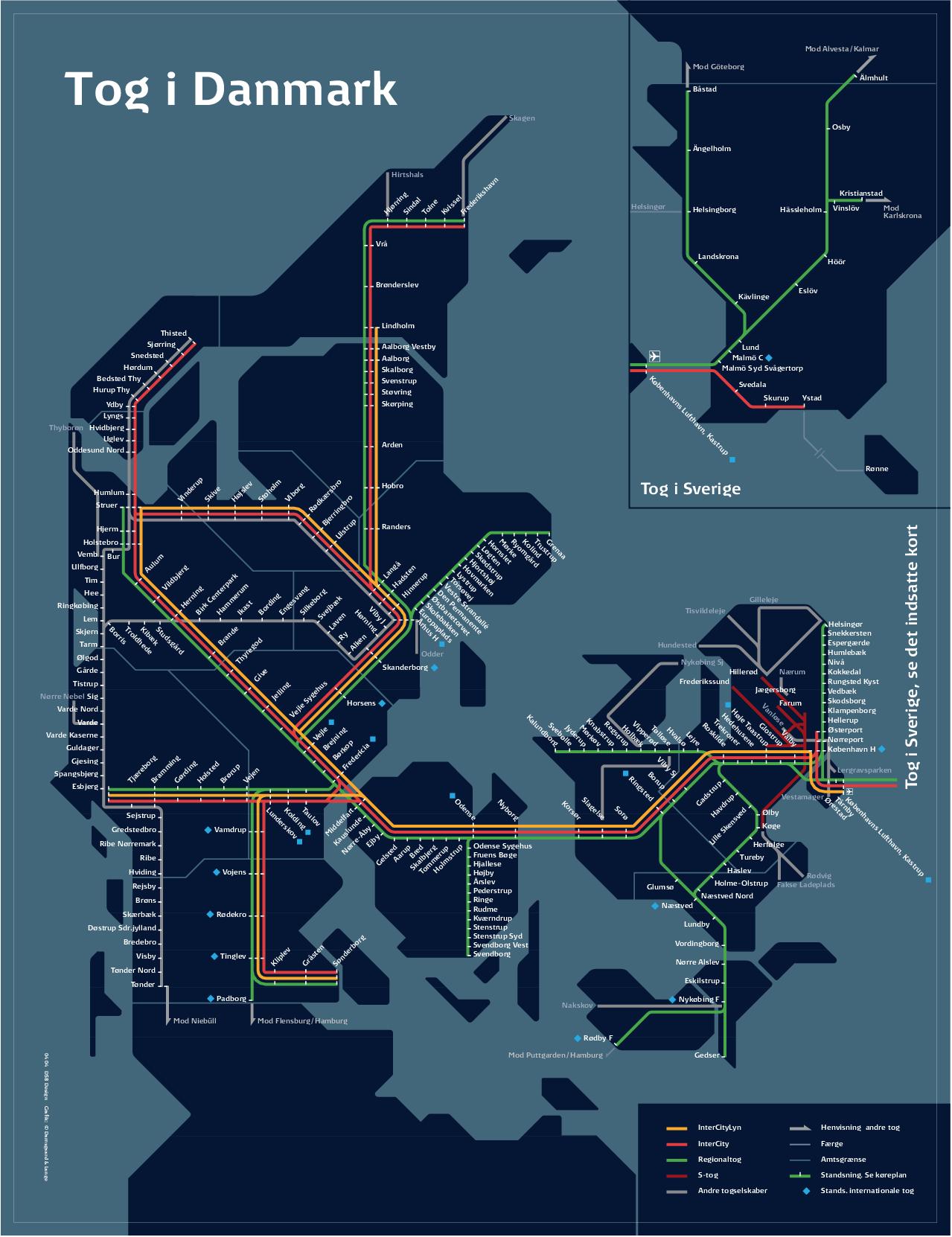 Juna kartta kööpenhamina tanska - Kartta juna-kööpenhamina tanska (Pohjois- Eurooppa - Eurooppa)