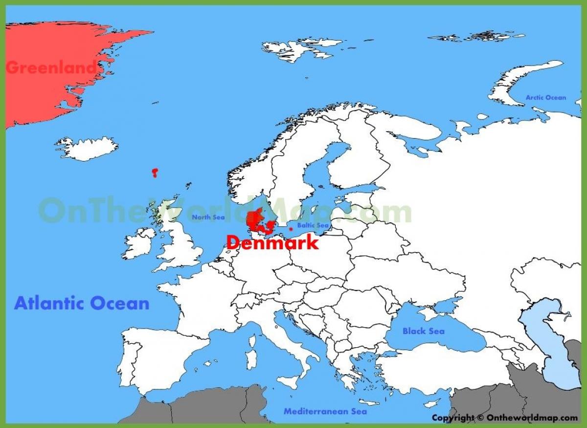 Kartta tanska ja eurooppa - Kööpenhamina tanska euroopan kartta (Pohjois- Eurooppa - Eurooppa)