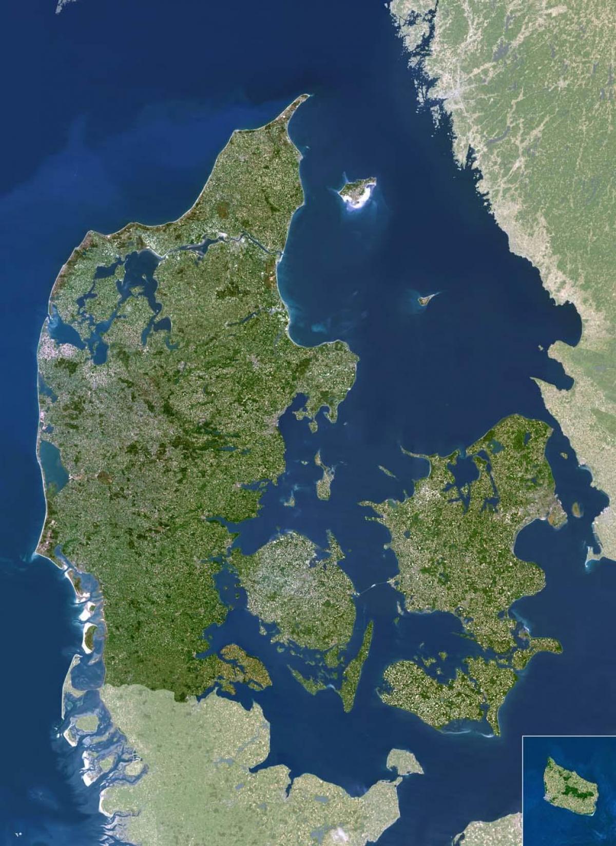 Tanska satelliitti kartta - Kartta tanska satelliitti (Pohjois-Eurooppa -  Eurooppa)