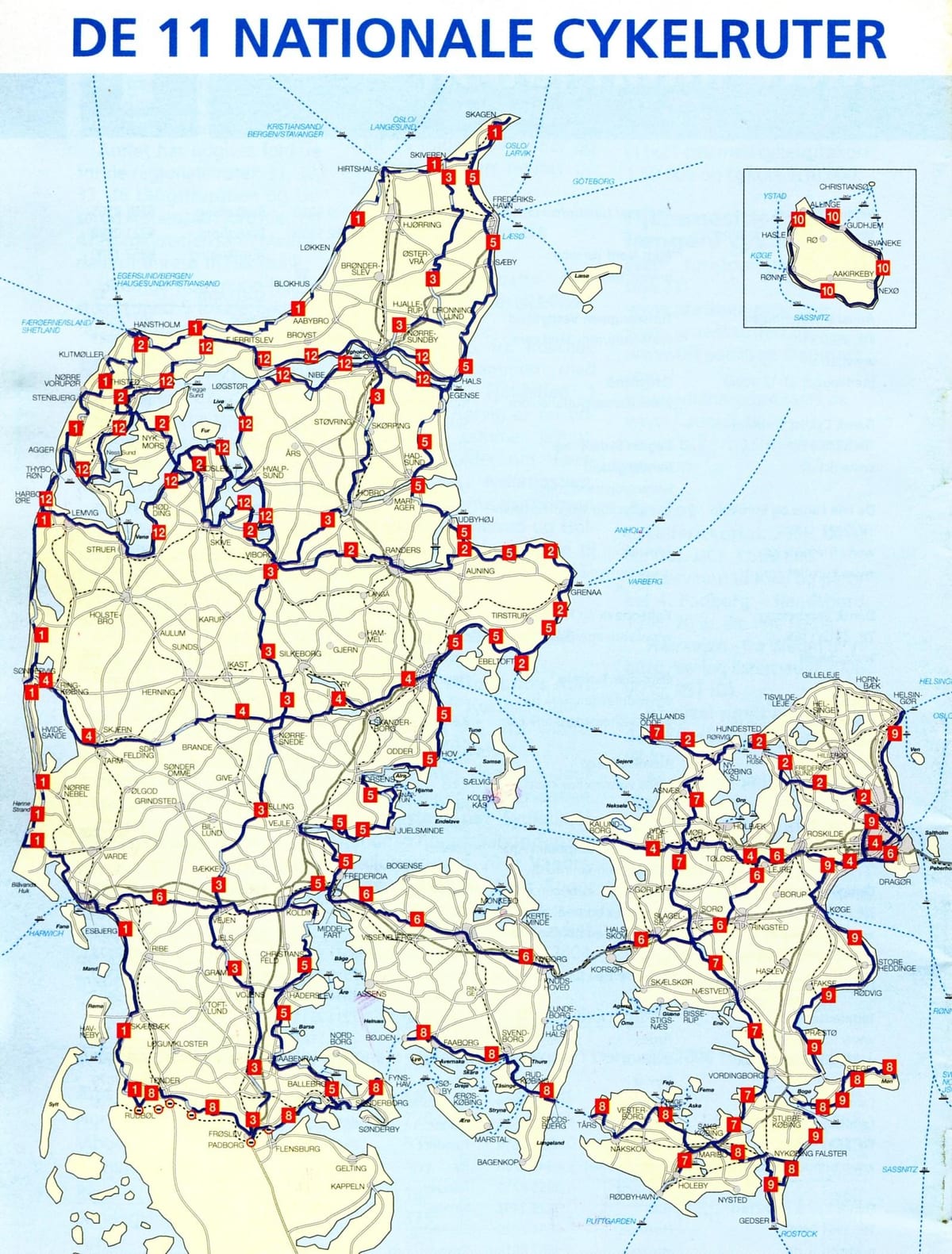 tanskan kansallisten pyörätiet kartta