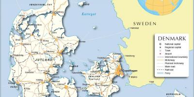 Tanska kartta - Kartat Tanska (Pohjois-Eurooppa - Eurooppa)