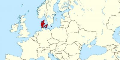 Maailman kartta osoittaa tanska