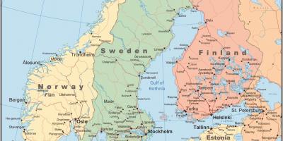 Kartta tanska ja ympäröivien maiden
