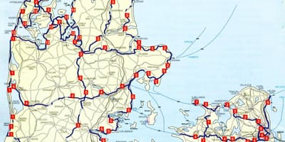 Tanskan kansallisten pyörätiet kartta